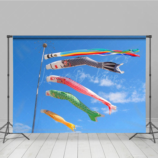 Lofaris Festival Celebration Koi Fish Flag Blue Sky Backdrop
