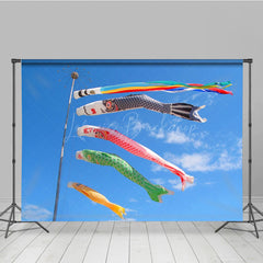 Lofaris Festival Celebration Koi Fish Flag Blue Sky Backdrop