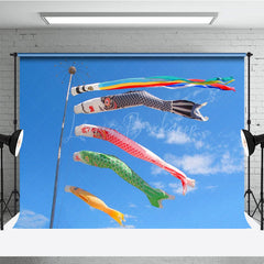 Lofaris Festival Celebration Koi Fish Flag Blue Sky Backdrop