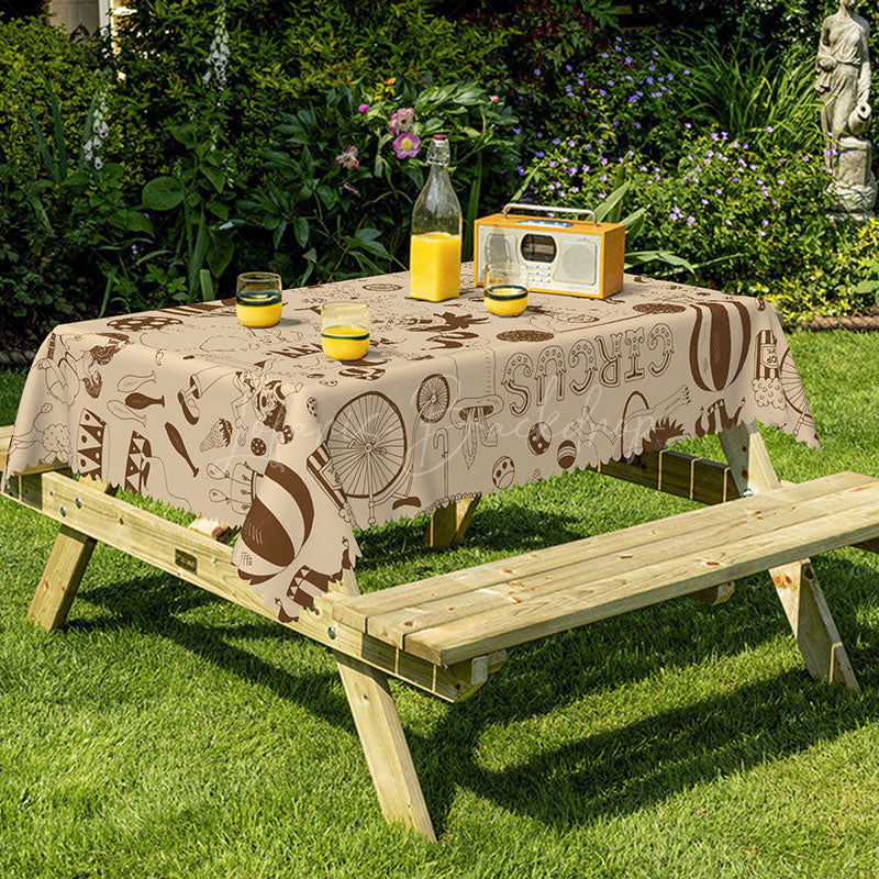 Lofaris Festival Vibe Multicharacter Rectangle Tablecloth