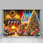 Lofaris Festive Bright Lighted Warm Christmas Vibe Backdrop