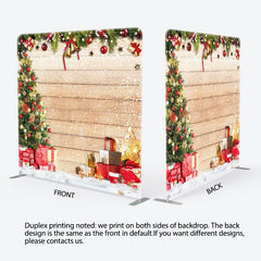 Lofaris Festive Christmas Wooden Double-Sided Square Backdrop