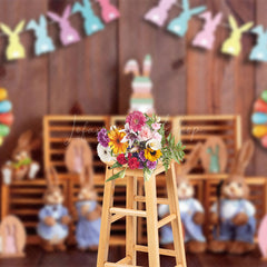 Lofaris Festive Easter Bunny Dolls Flag Holiday Backdrop