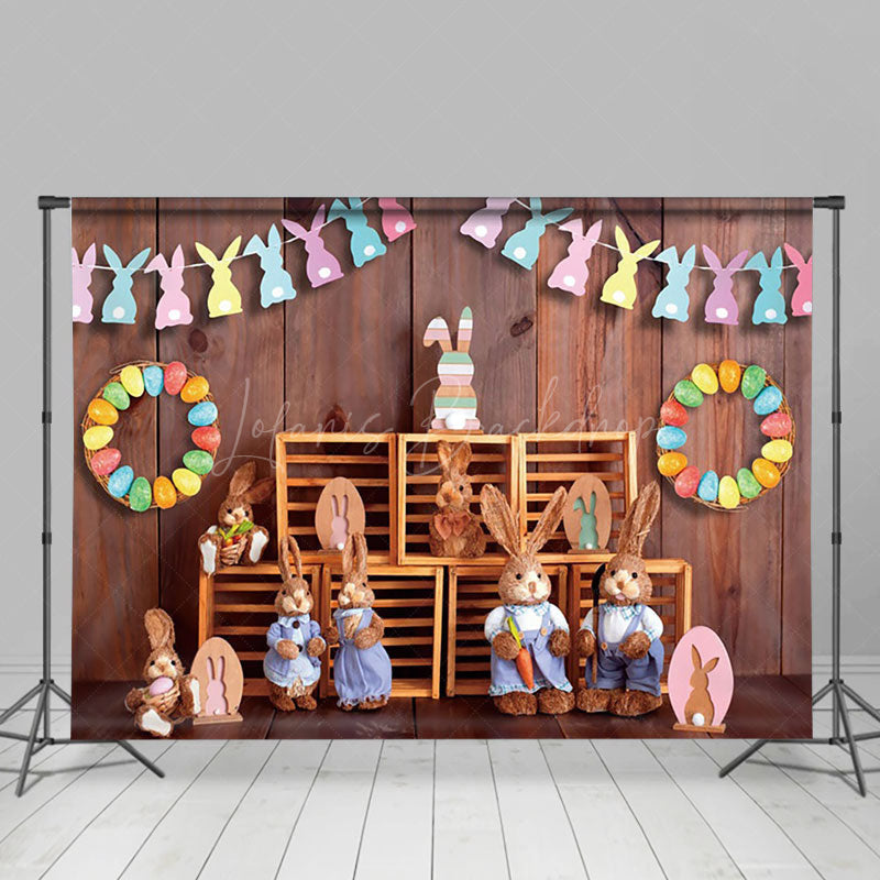 Lofaris Festive Easter Bunny Dolls Flag Holiday Backdrop