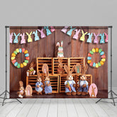 Lofaris Festive Easter Bunny Dolls Flag Holiday Backdrop