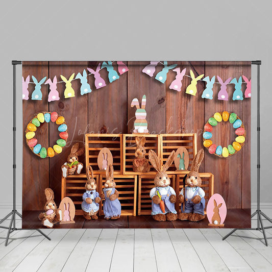 Lofaris Festive Easter Bunny Dolls Flag Holiday Backdrop