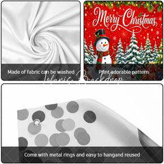 Lofaris Festive Merry Christmas Snowman and Snowy Tree Garage Door Banner Holiday Winter Wonderland Decor