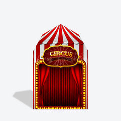 Lofaris Festive Red Circus Tent Barn Door Arch Party Backdrop
