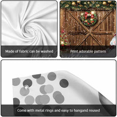 Lofaris Festive Snow Wood Barn Door Xmas Garage Banner