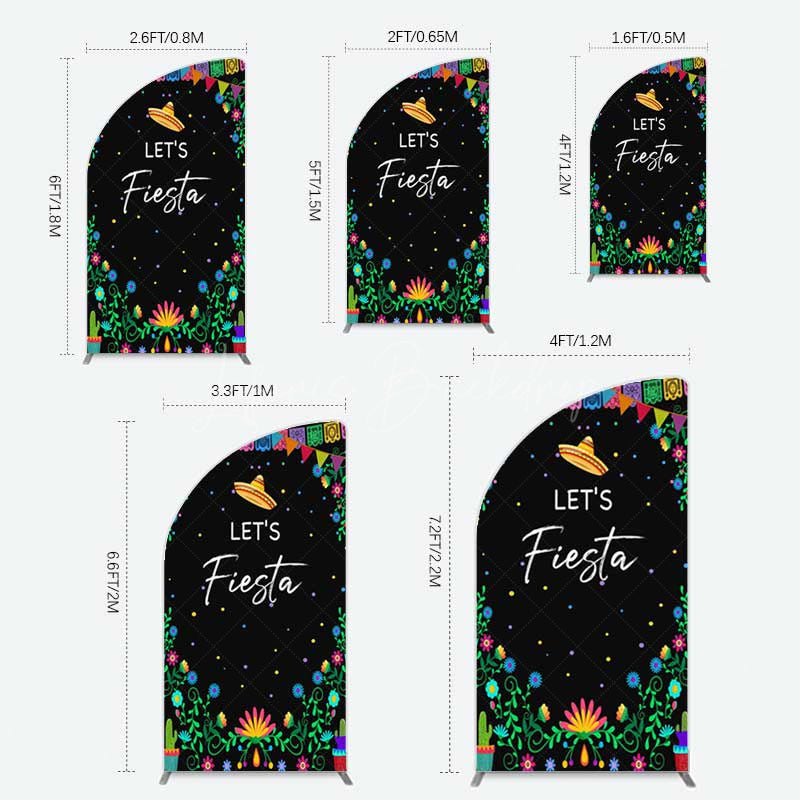Lofaris Fiesta Floral Mexican Decor Party Half Moon Arch Backdrop