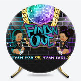 Lofaris Findn Out Disco Gender Reveal Round Backdrop