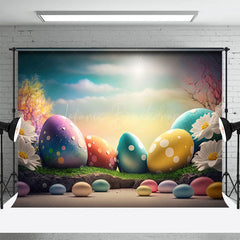 Lofaris Fine Art Color Eggs Floral Sunlight Easter Backdrop