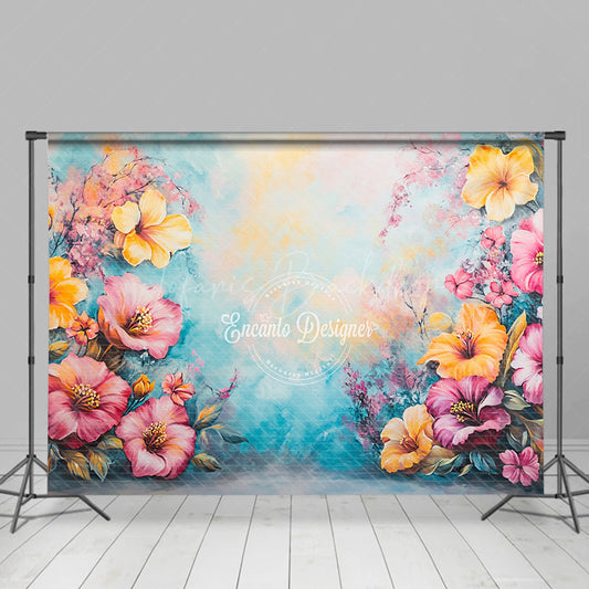 Lofaris Fine Art Floral Retro Walls Photography Backdrop