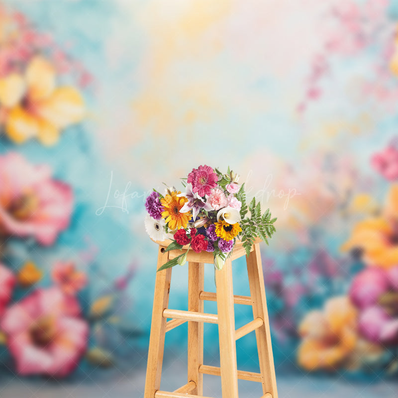 Lofaris Fine Art Floral Retro Walls Photography Backdrop
