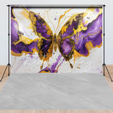 Lofaris Fine Art Purple Gold Butterfly Combo Set Backdrop