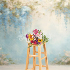 Lofaris Fine Art Wisteria Photography Backdrop Blue Abstract Painterly Wall Floral Textured Portrait Background
