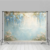 Lofaris Fine Art Wisteria Photography Backdrop Blue Abstract Painterly Wall Floral Textured Portrait Background