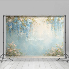 Lofaris Fine Art Wisteria Photography Backdrop Blue Abstract Painterly Wall Floral Textured Portrait Background