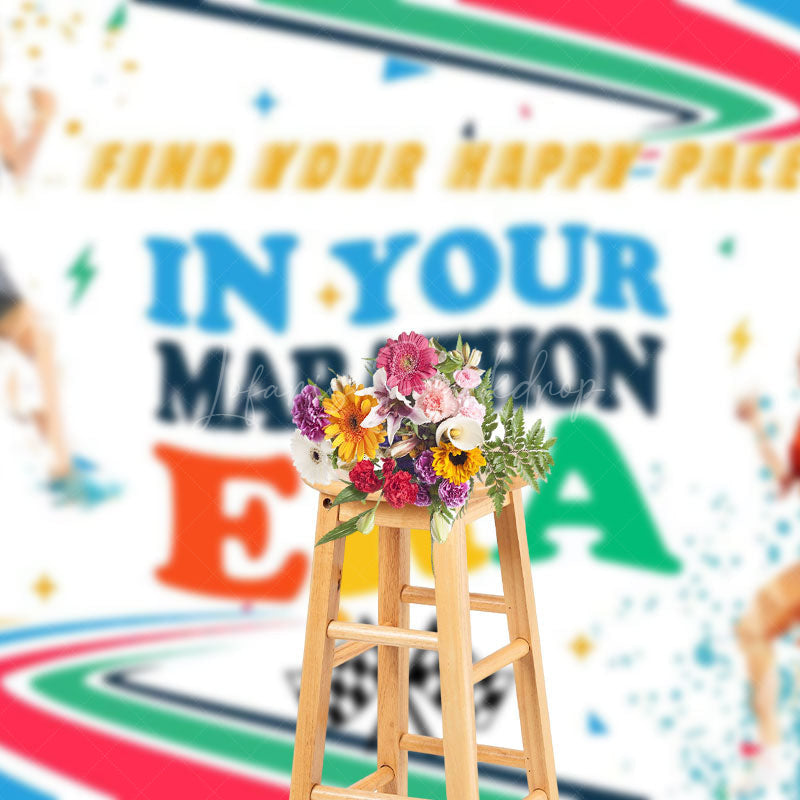 Lofaris Fine Your Happy Pace In Marathon Era Backdrop