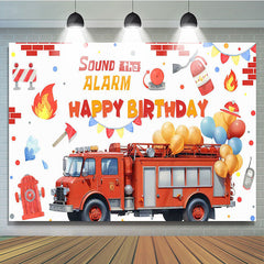 Lofaris Firefighting Sound The Alarm Happy Birthday Backdrop