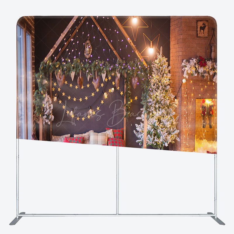 Lofaris Fireplace Bedroom Christmas Pillow Case Backdrop