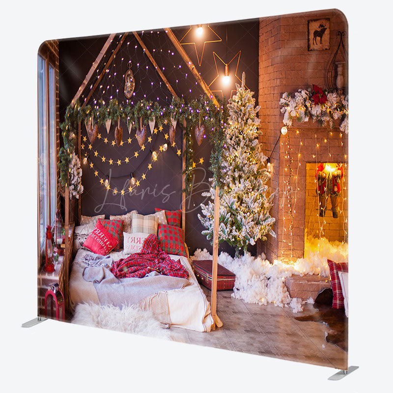 Lofaris Fireplace Bedroom Christmas Pillow Case Backdrop