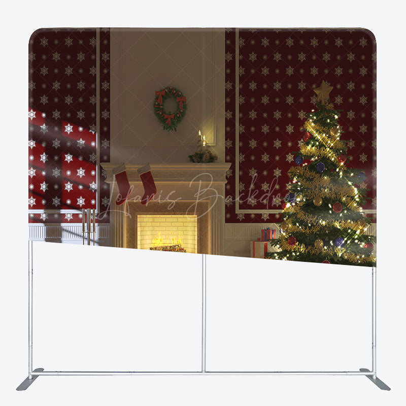 Lofaris Fireplace Tree Stocking Christmas Pillow Case Backdrop