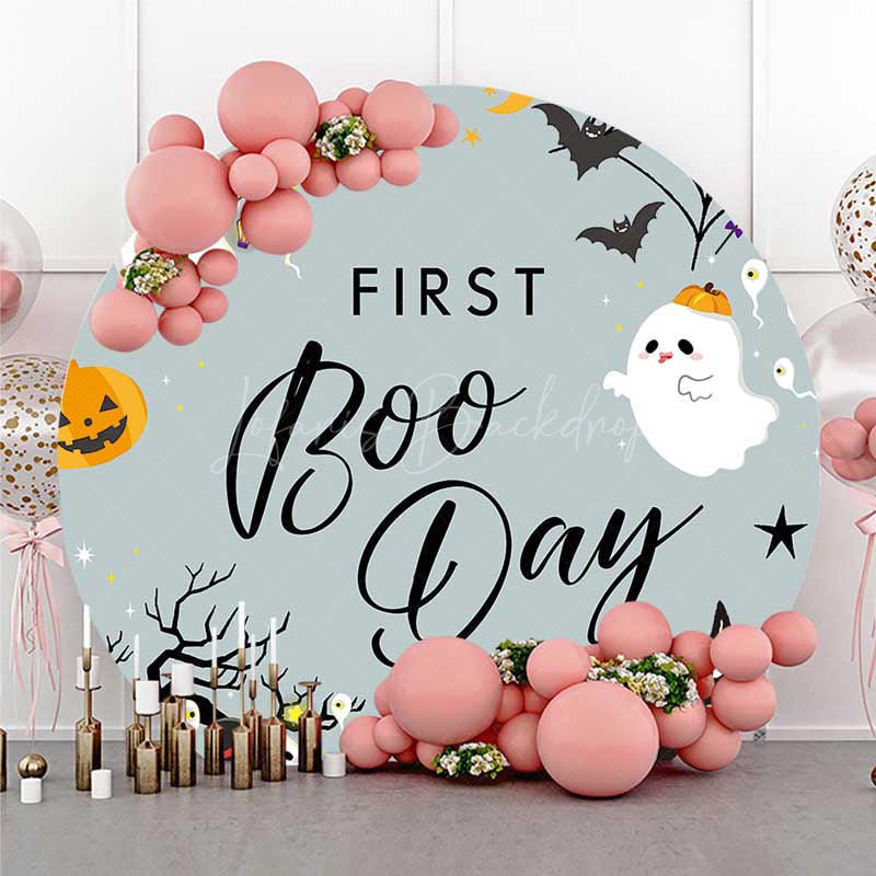 Lofaris First Boo Day Halloween Birthday Round Backdrop