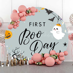 Lofaris First Boo Day Halloween Birthday Round Backdrop