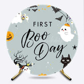 Lofaris First Boo Day Halloween Birthday Round Backdrop