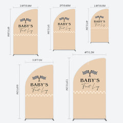 Lofaris First Lap Race Theme Sweet Birthday Half Moon Arch Backdrop