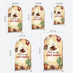 Lofaris First Rodeo Retro Cowboy Birthday Arch Backdrop