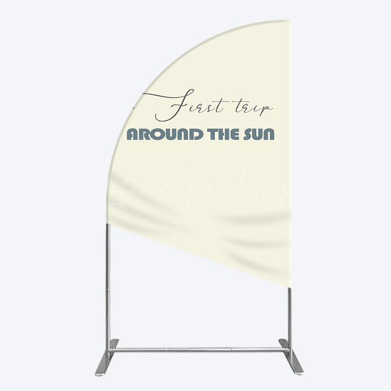 Lofaris First Trip Around The Sun Birthday Half Moon Arch Backdrop