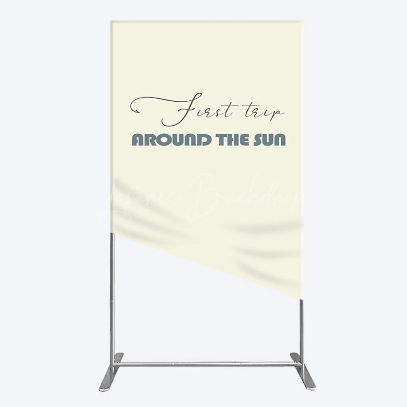 Lofaris First Trip Around The Sun Birthday Rectangle Backdrop