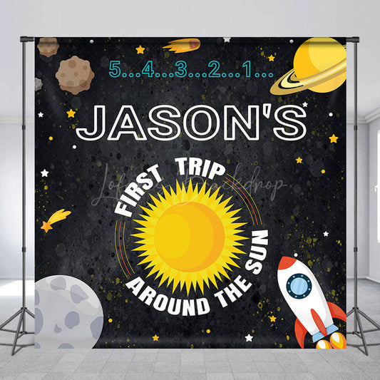 Lofaris First Trip Around The Sun Custom Birthday Backdrop