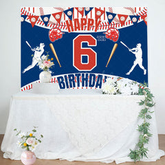 Lofaris Flags Baseball Sport Happy 6Th Birthday Backdrop