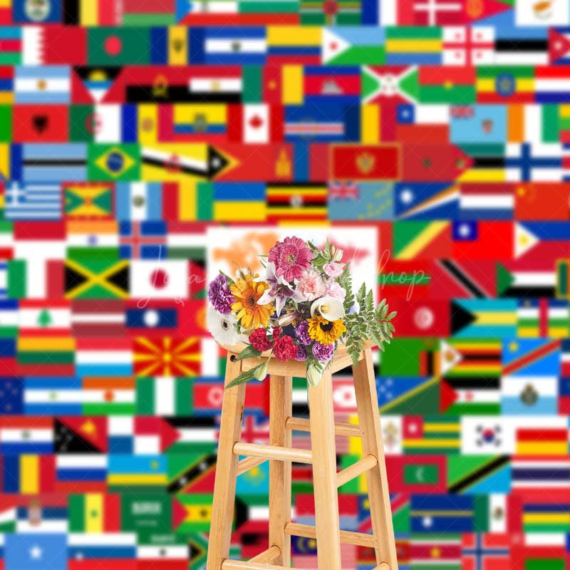 Lofaris Flags of the World Backdrop Banner International Country Flag Collage Geography Classroom or Travel Party Decor