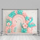 Lofaris Flamingo Balloon Arch Fresh Color Cake Smash Backdrop