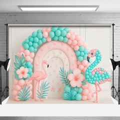 Lofaris Flamingo Balloon Arch Fresh Color Cake Smash Backdrop