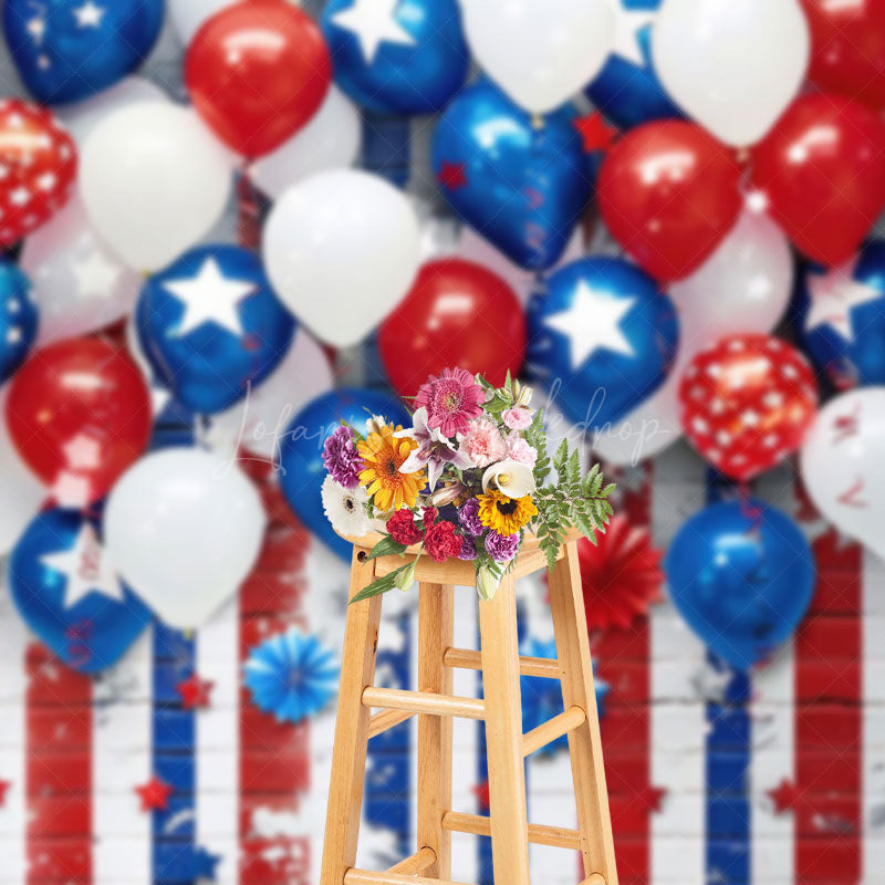 Lofaris Floating Balloon Stripes Celebration Photo Backdrop