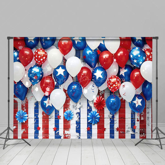 Lofaris Floating Balloon Stripes Celebration Photo Backdrop