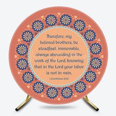 Lofaris Floral 1 Corinthians Bible Prayers Round Backdrop