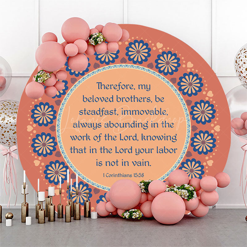 Lofaris Floral 1 Corinthians Bible Prayers Round Backdrop