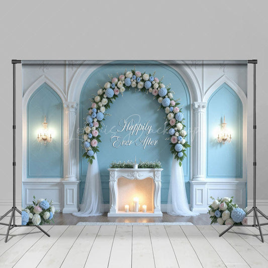 Lofaris Floral And Tulle Wedding Sweet Candle Backdrop