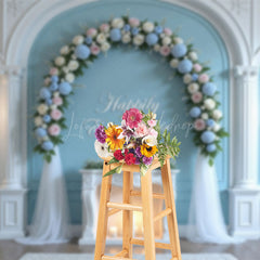 Lofaris Floral And Tulle Wedding Sweet Candle Backdrop