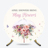 Lofaris Floral April Showers Bring May Flowers Round Backdrop