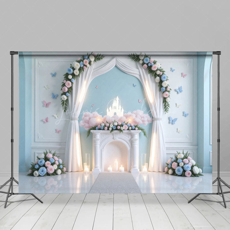 Lofaris Floral Arch Butterfly Light Airy Wedding Backdrop
