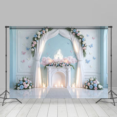 Lofaris Floral Arch Butterfly Light Airy Wedding Backdrop