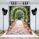 Lofaris Floral Arch Candle Corridor Photography Backdrop