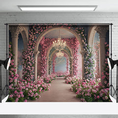 Lofaris Floral Arch Door Sweet Auditorium Wedding Backdrop